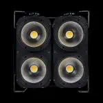 Accecatore LED 4x100W in Prospettiva Frontale su Sfondo Nero