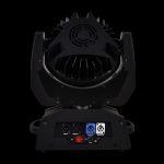 Testa Mobile Wash LED 36x15W Retro in Prospettiva Laterale su Sfondo Nero