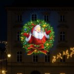 Proiezione Gobo Babbo Natale su Facciata Palazzo