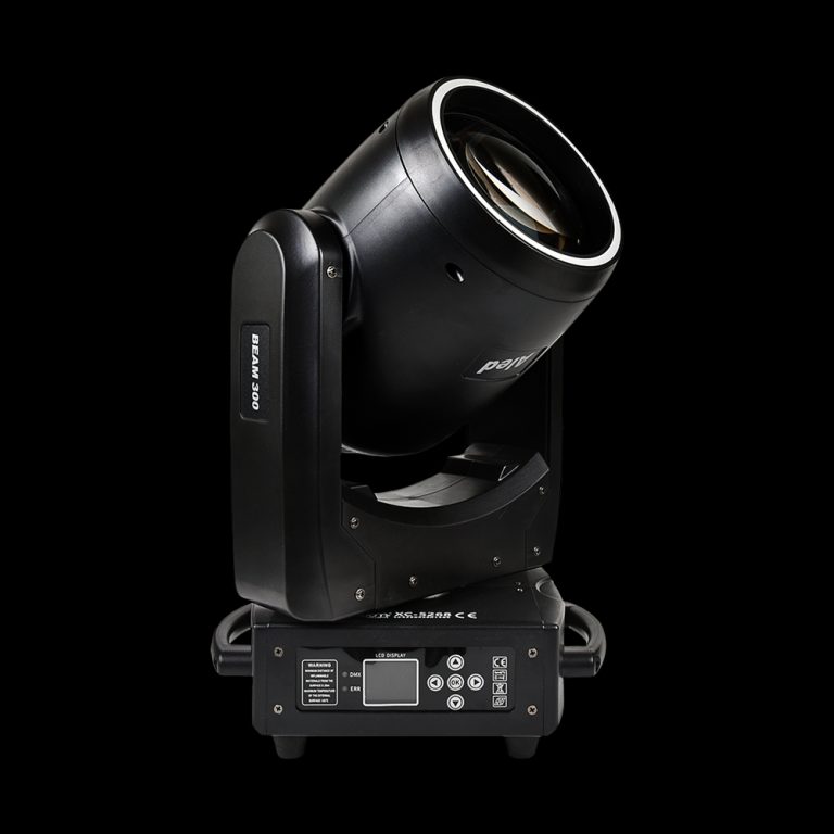 Testa Mobile Beam-Spot Aled 300W su Sfondo Nero