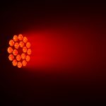 Par LED 18x10 RGBW Acceso Luce Rossa