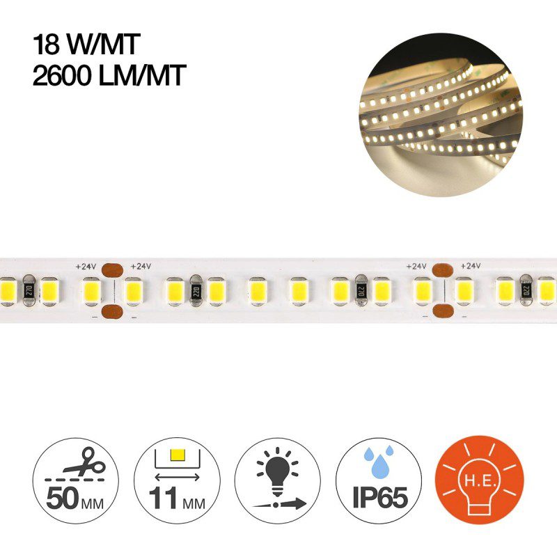 striscia-led-serie-he-90w-13000lm-24v-ip65-pcb-11mm-bobina-da-800-smd-2835