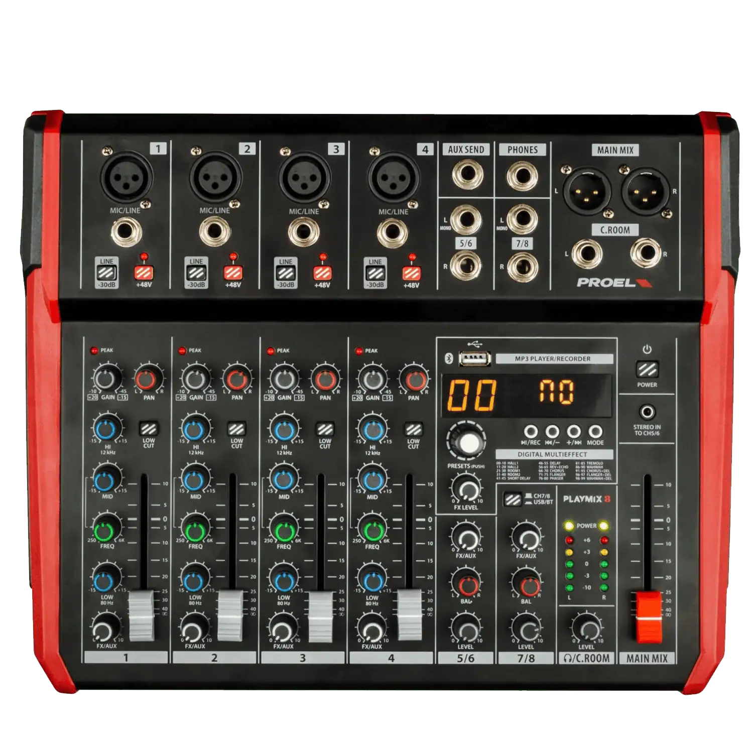 Mixer-compatto-PROEL-PLAYMIX8-a-8-canali-con-lettore-MP3-e-Bluetooth Mixer compatto PROEL PLAYMIX8 a 8 canali con lettore MP3 e Bluetooth