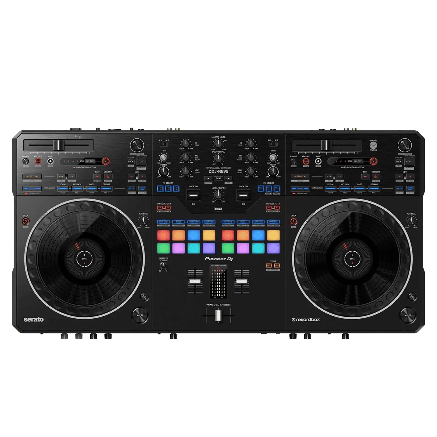 Consolle-PIONEER-DDJ-REV5-con-Serato-DJ-Pro-e-rekordbox Consolle PIONEER DDJ REV5 con Serato DJ Pro e