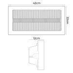 Infografica Strobo LED RGBW 1200W Schema Dimensioni 42 x 22 x 12 cm
