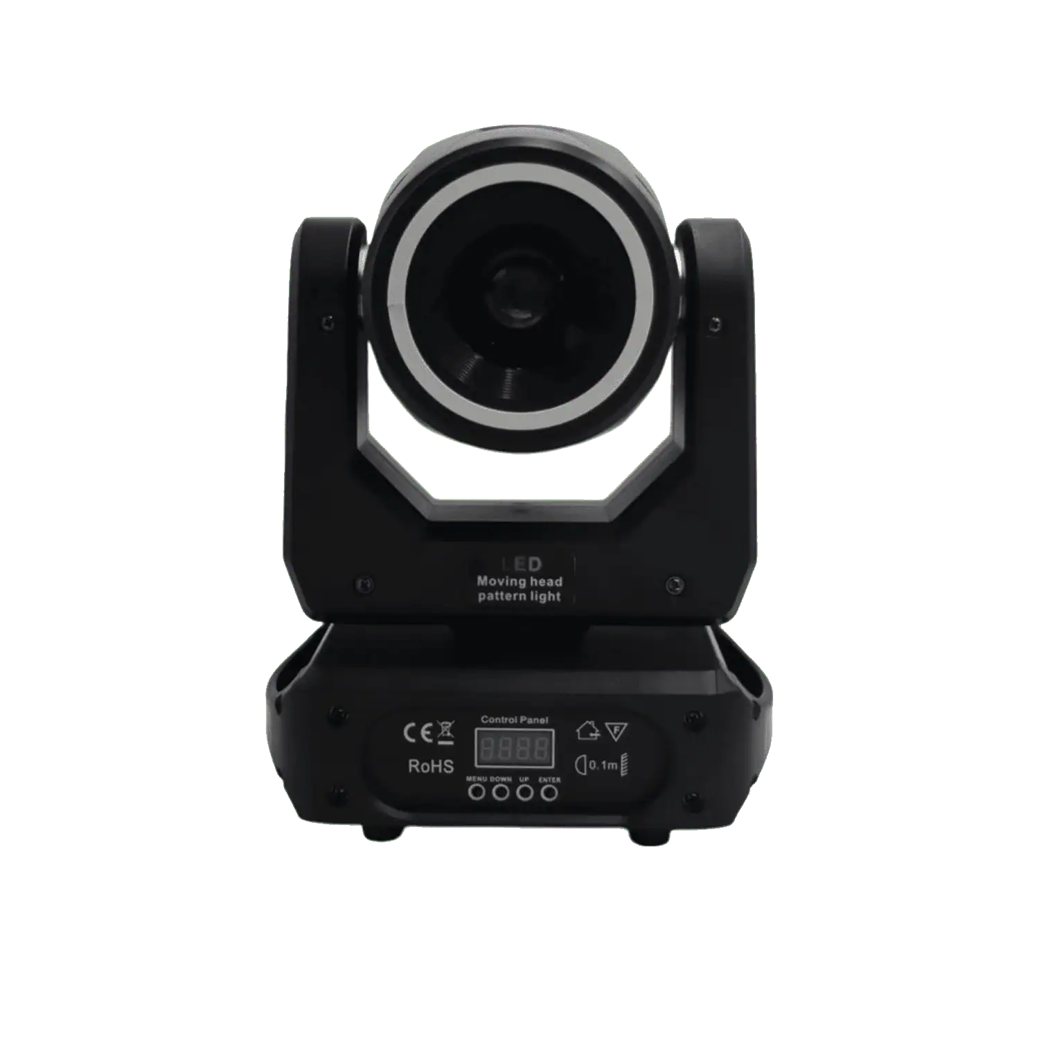 Mini-Testa-Mobile-Spot-LED-150W-Prisma-Rotante-Con-Anello-RING-RGB-Alimentazione-VDE Mini Testa Mobile Spot LED 150W Prisma Rotante Con Anello RING RGB Alimentazione VDE