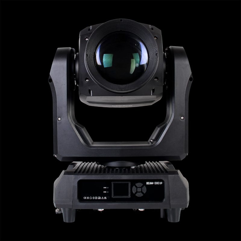 Testa Mobile Turtle Waterproof 380W IP65 in Prospettiva Frontale su Sfondo Nero