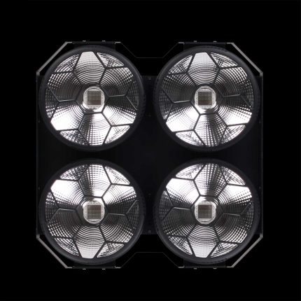 Accecatore 400W LED RGB in Prospettiva Frontale su Sfondo Nero