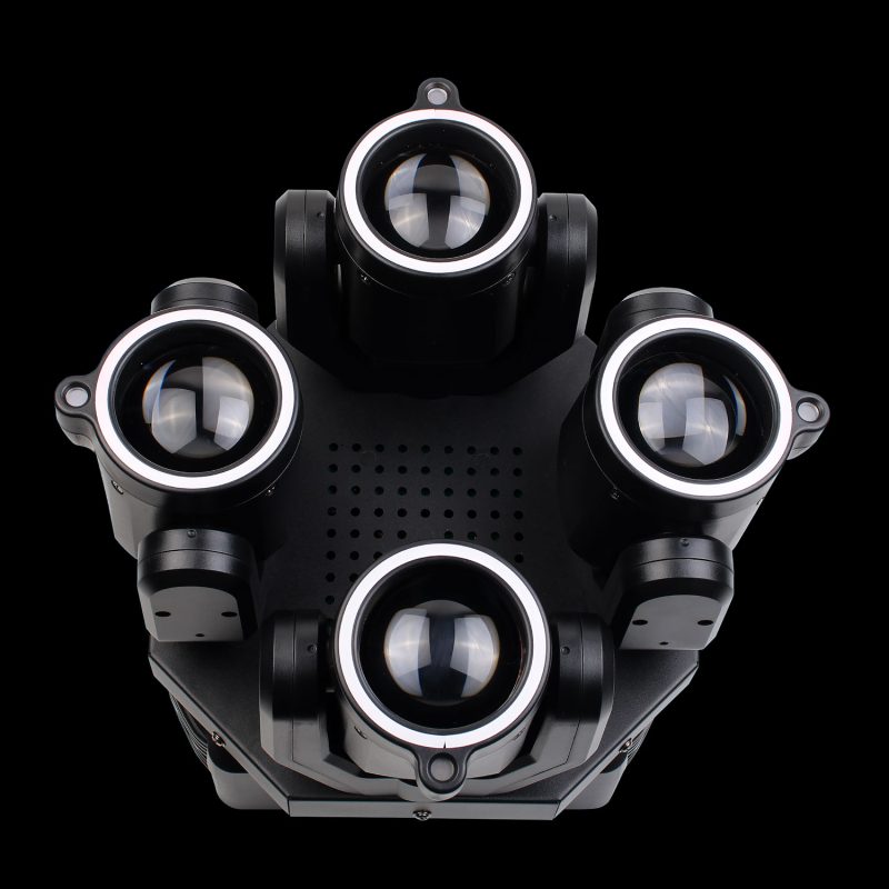 Mini Testa Mobile Tagadà RGB su Sfondo Nero