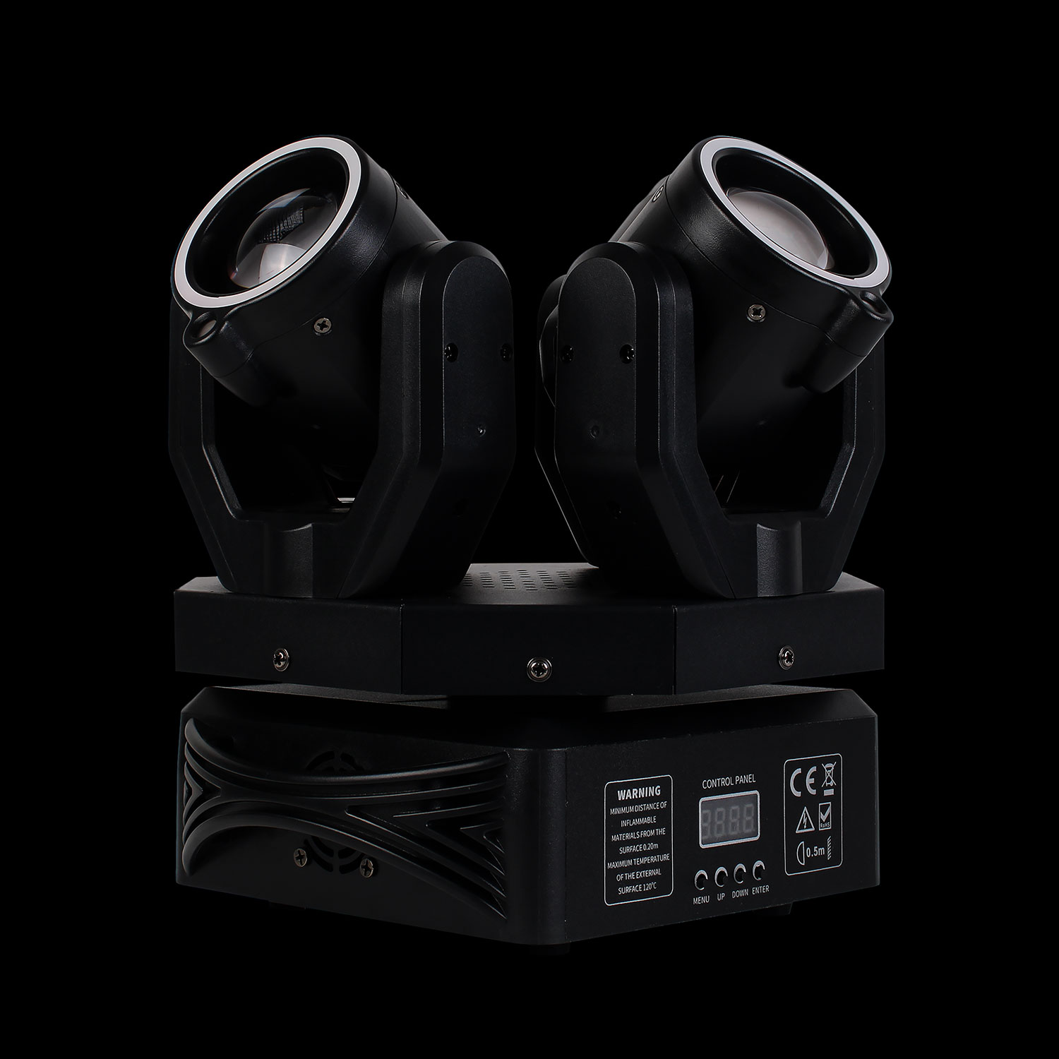 Mini_Testa_Mobile_Tagada_RGB_150W Mini Testa Mobile Tagadà RGB su Sfondo Nero